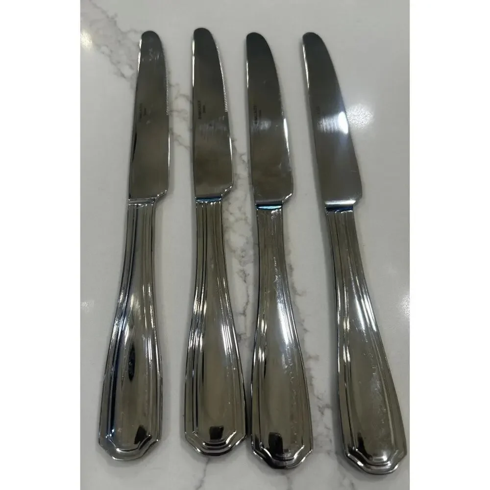 Wallace ARLINGTON Stainless Flatware Set of 3‎ Dinner Knives 9” Glossy Outline